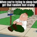 Random foot cramp meme