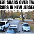 Un cervo salta sopra due auto nel New Jersey