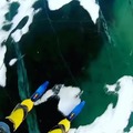 The sound of breaking ice under your legs