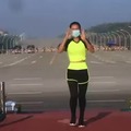 Aerobics instructor streaming & coup behind her in Myanmar