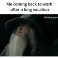 Coming back to work after vacation