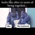 Husband and wife but they are gorillas