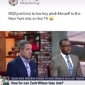 RG3 tried to pitch himself to the Jets on live TV