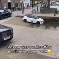 Parking the car near a canal
