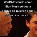 WinRAR y Elon Musk con el bluecheck