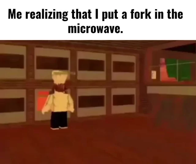 me putting my pet fork in microwave meme｜TikTok Search