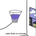 tradução: água flutua sobre concreto. 1.se dirija para um lago próximo 2.cubra seus pés sobre blocos de concreto. 3.....