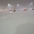 The plane, which was supposed to fly to the global warming summit in Dubai, froze on the runway at Munich airport.