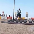 Strongman being strong