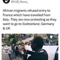 Africants migrants refused entry to France