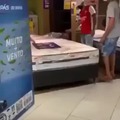 Trying out the mattress