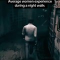 paseo promedio de una mujer por la noche