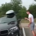 A British family, on their way back from France, were shocked to find two immigrants on the roof of their car