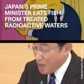 Japan PM Eats Fukushima fish to show it's safe after releasing nuclear water into ocean