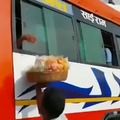 Idiot decides to not pay after taking product but the bus driver intervenes