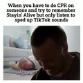 CPR Staying alive meme