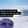Muslim in antarctica waiting