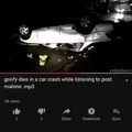 Goofy tiene un accidente de auto mientras escucha sunflower