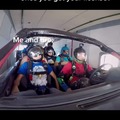 Imagine getting hit by a car while skydiving