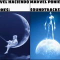 Marvel haciendo guiones/Marvel poniendo soundtracks
